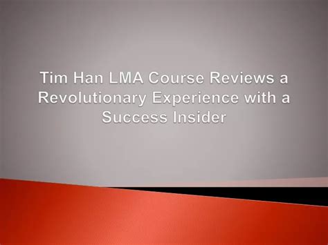 LMA Course Tim Han .